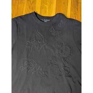 Urban Revivo Men’s Medium Black Embroidered T-Shirt